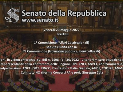 Pnrr: Audizione Conferenza delle Regioni - 20.05.2022